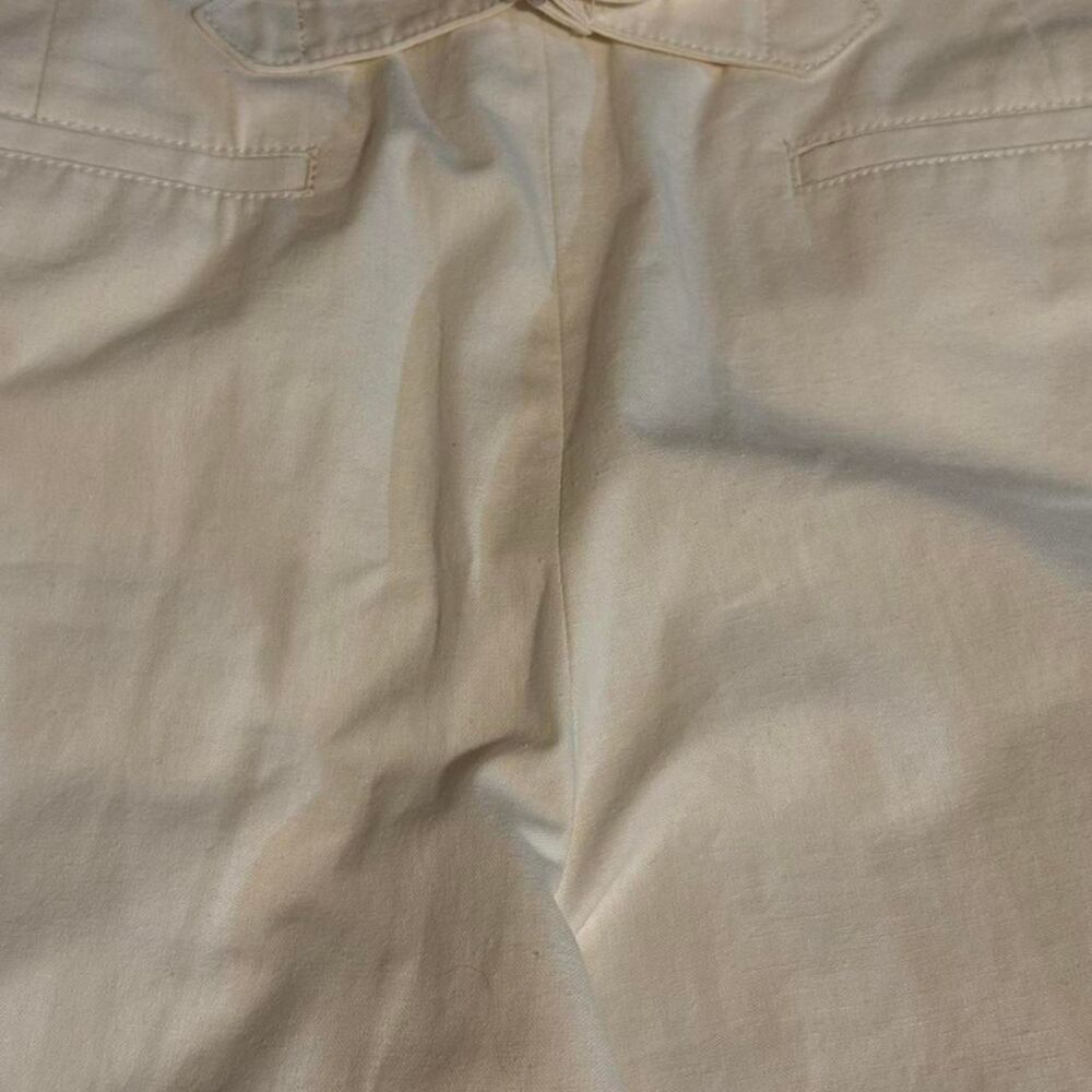 J. Crew Cotton Wide-Leg Trousers with Adjustable Back Tab - Off-White, size 12 - Picture 7 of 7